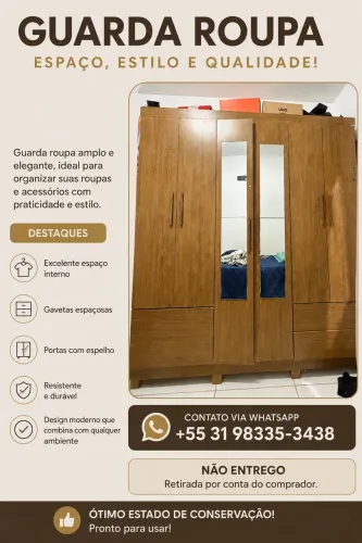 Vendo guarda-roupa / entrego desmontado / taxa grátis