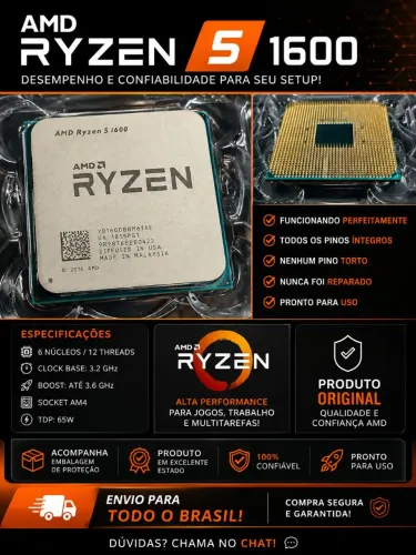 Vendo processador Ryzen 5 1600