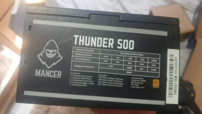 Fonte Mancer Thunder 500W 80 Plus Bronze - Bom Estado!