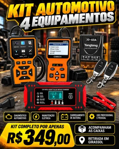 Kit Automotivo 4 Equipamentos | Scanners OBD2