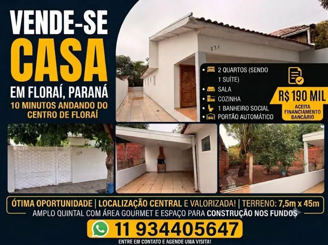 Casa a venda em Floraí Paraná