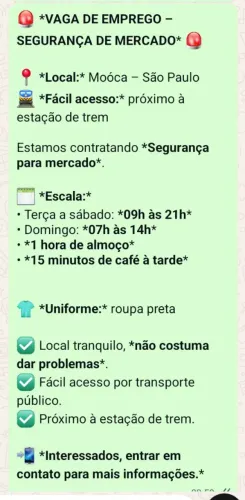 Vaga segurança homem