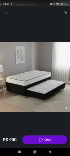 Cama box Casal com Colchão auxiliar