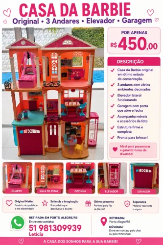 Casa da Barbie 3 andares
