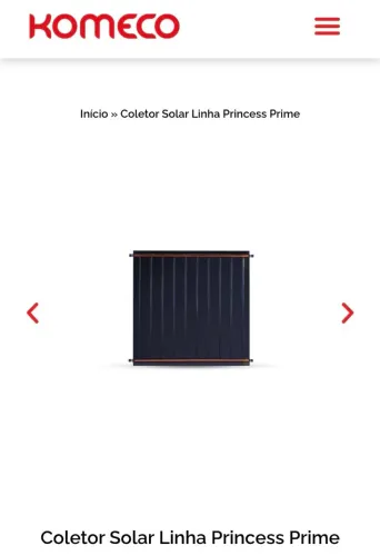 Coletor placa solar komeco 