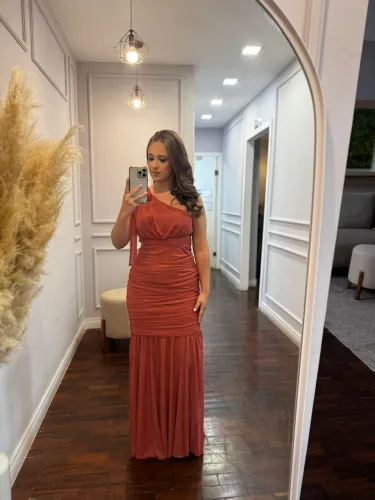 Vestido de festa Terracota