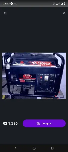 Vendo gerador de energia gasolina 2.8 kva Toyama monofásico bivolt