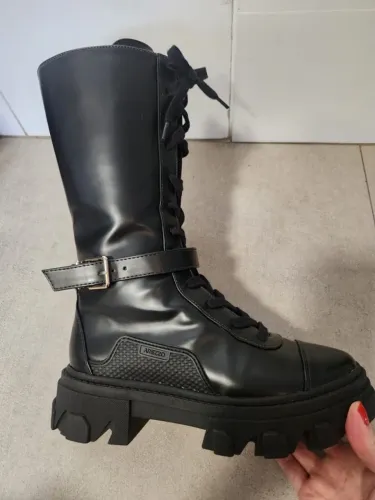 Bota Coturno Arezzo Cano Alto Feminina Preta Tamanho 34
