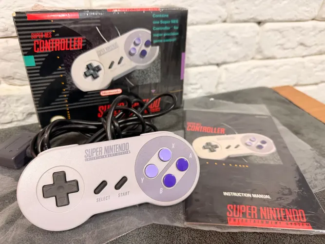 Controle Super Nintendo Original + Caixa e Manual Completo 