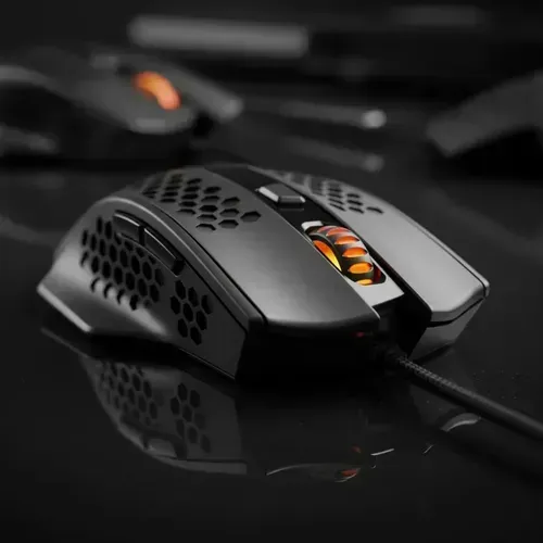 Mouse Gamer Redragon Bomber, Com Fio, RGB, 12400 DPI, 6 Botões, Black - M722