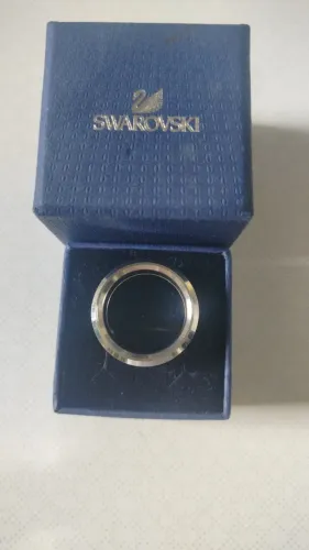 Anel Swarovski Nirvana Preto Aro 22 ? Novo com Caixa Original