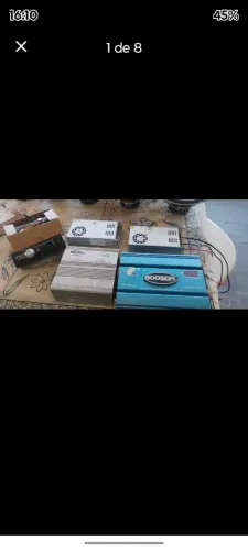 Amplificador automotivo rádio blootuf e fonte