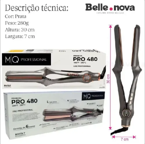 Prancha Cabelo Profissional Mq Pro480º F Chapinha Titanium bivolt