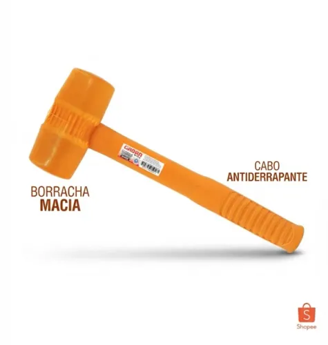 Marreta de borracha silicone translúcida macia 300g para assentar pisos e pocelanatos