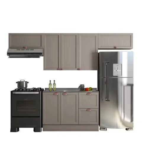 Cozinha Modulada Poliman Olivia 4 Peças 7 Portas MDF/MDP 