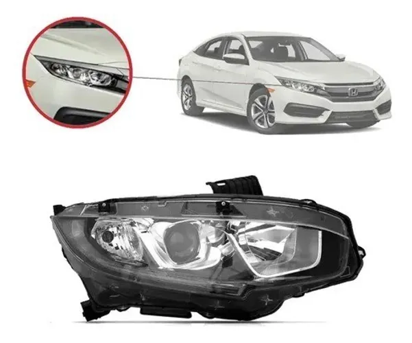 Farol Com Led Civic G10 2017 2018 2019 2020