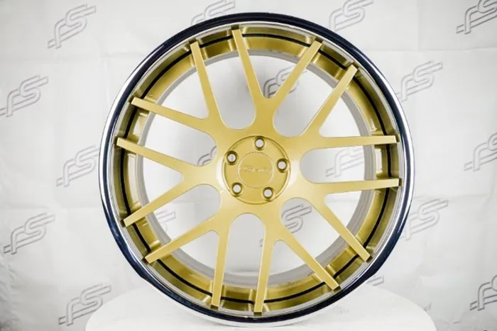 Jogo De Rodas GFG Grest Dourada Borda Cromo 5x112 -22x9 e 22x11