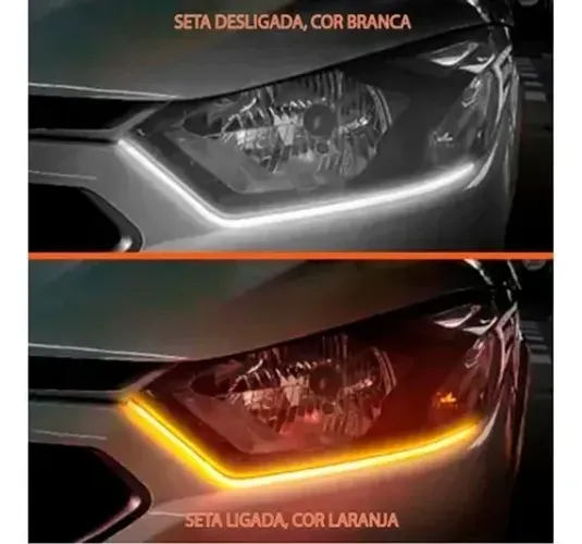 Fita Barra Led 60cm 12v Flexível Farol Drl + Seta Sequencial