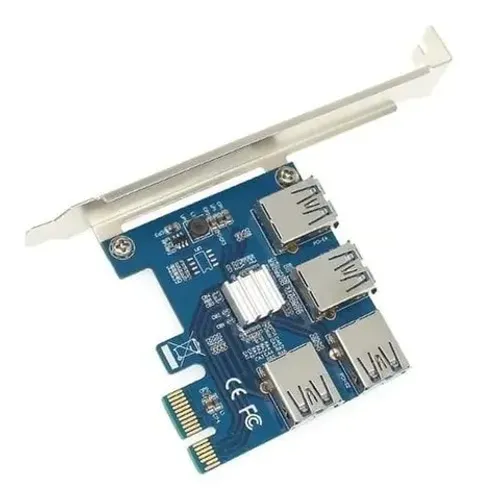 Multiplicador Riser Pci-e 1 Para 4 Mineração Rig Btc Eth