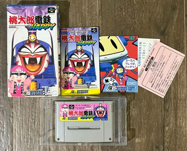 CARTUCHO MOMOTARO DENTETSU HAPPY SUPER FAMICOM ORIGINAL