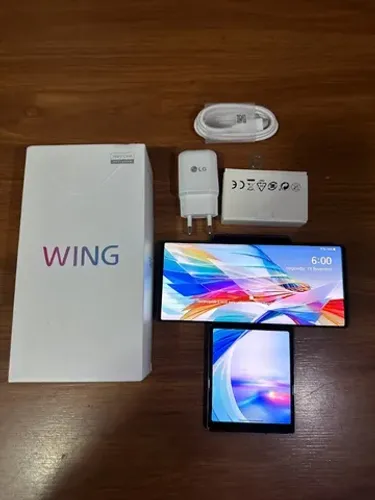 LG Wing duas telas 5g Dual Sim 256 Gb Aurora Gray 8 Gb versão global desbloqueado