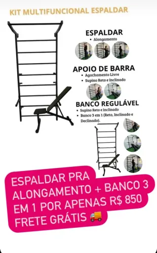 ESPALDAR ALONGAMENTO + BANCO 3 em 1 R$ 850 