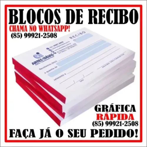 Blocos de Recibo Personalizados em geral