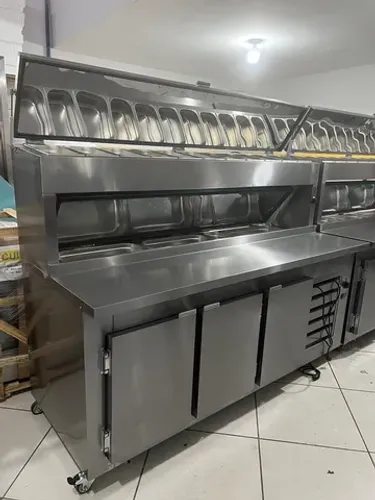 Condimentadora/pizzaiolo refrigerado em aço inox sob medida *equipamentos para pizzarias 