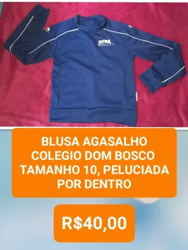 BLUSA UNIFORME DOM BOSCO TAMANHO 10 E TAMANHO M 