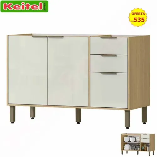 Balcão de pia Glória Castanho / Off White