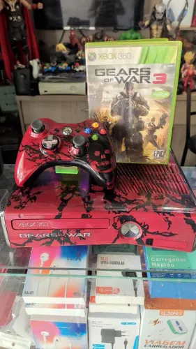 Xbox 360 série gers of war controle ,5 jogos completo ac trocas.