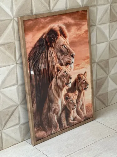 QUADRO FAMILIA LION 60X90
