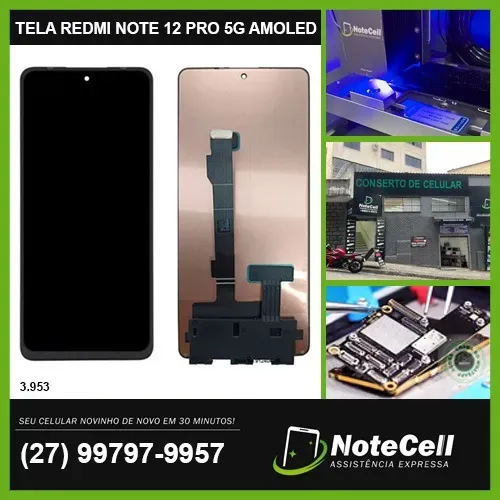 Tela/Display P/ Redmi Note 12 Pro 5G Amoled - Instalação em 30 min!