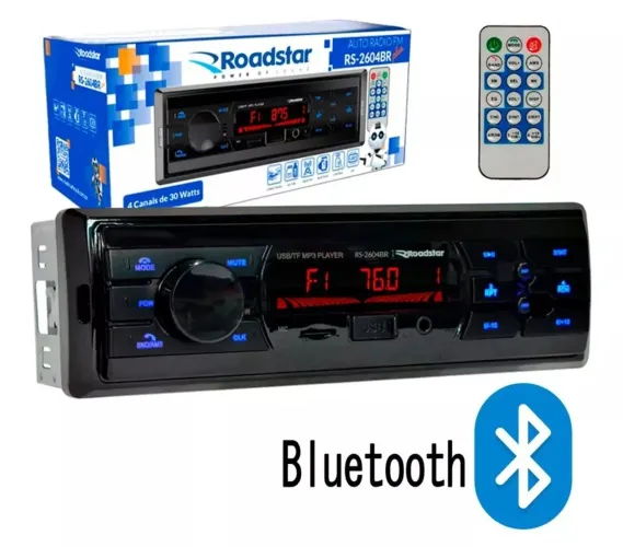 RS2604BR Rádio automotivo com Bluetooth 