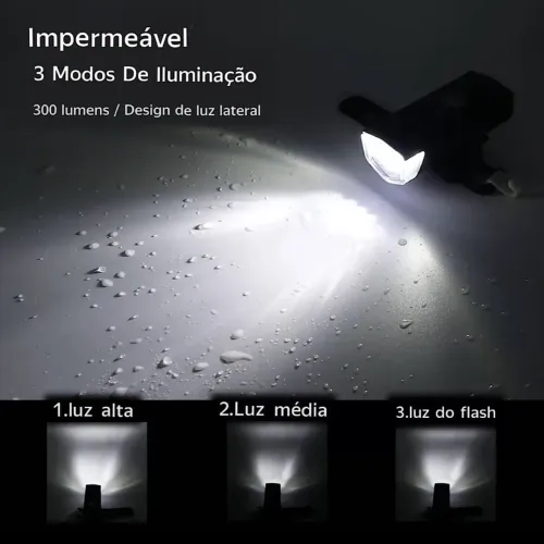 Farol Lanterna Bicicleta Bateria Recarregável Led Sinalizador USB Ciclismo Ciclista
