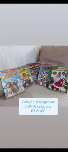 Coleção 5 DVDs Madagascar 