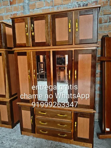 Guarda roupa de casal 4 portas espelhado novo 