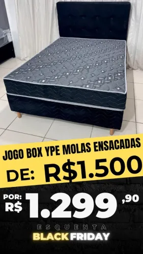 Cama Box Casal Molas Ensacadas Ipê Black Friday