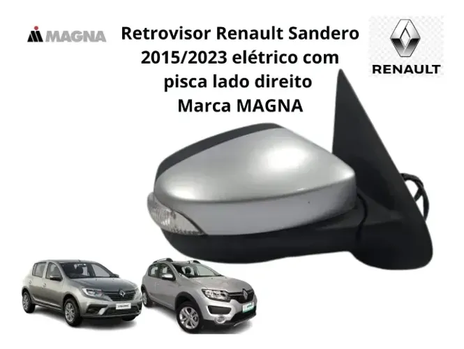 Retrovisor Sandero 2015 2016 2017 2018 2019 Com Pisca Ld (Usado)