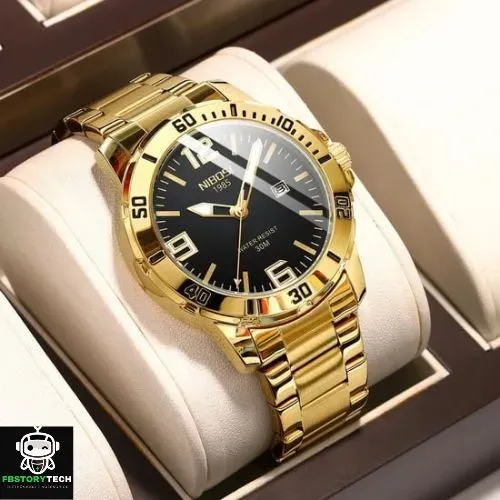 Relógios Masculino Nibosi 2589 - Dourado - Novos