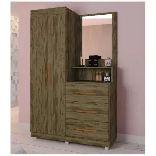 Guarda Roupa Solteiro com Espelho 2 Portas 3 Gavetas Varios modelos