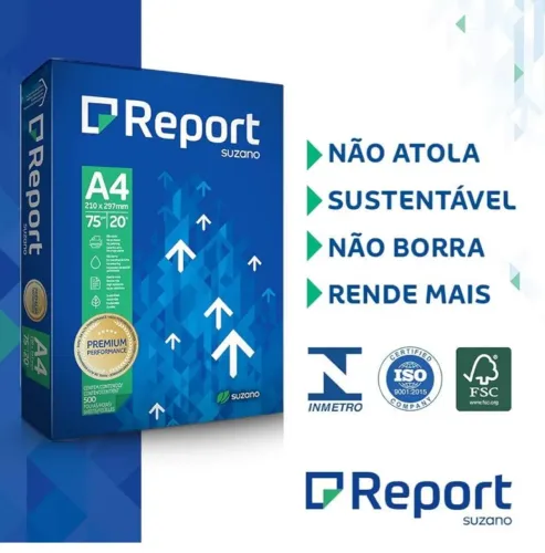 Resma de Papel A4 Report Suzano - 500 folhas