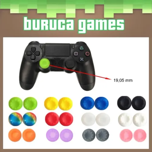 2 Pares de Grips de Silicone para botão analógico de controles de vídeo games - Menor