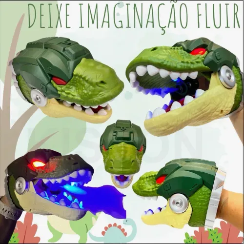 ? Cabeça de Dinossauro com Som e Fumaça - Diversão Garantida