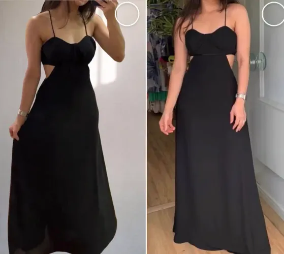 Vestido preto em crepe todo forrado alto padrão 