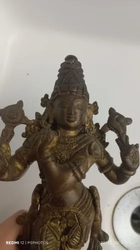Escultura Indiana em Bronze - senhor Vishnu