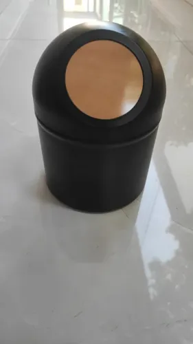 Lixeira de Bancada Banheiro 1,3L Aço Manual Preta