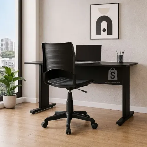 Cadeira Escritório Giratória Preta Ergonômica Alta Resistência 31312
