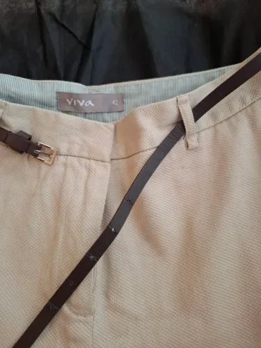 Calça Social Bege Viva 42 com Cinto