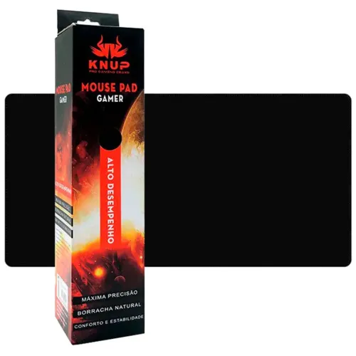 MousePad Gamer 80x30cm com Bordas Costuradas, Speed, Base Antiderrapante, Preto - Knup 